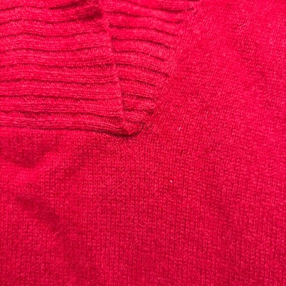 Vintage Cashmere Old Navy Red 100% Cashmere Sweater Sz S Ribbed Shawl Collar - Picture 6 of 7